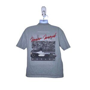 Vintage McLaren Formula Team Monaco Racing Tshirt Mens Size L Grey